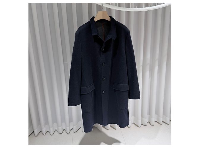 Loro Piana Cashmere Rain System Mantel Jacke (A+/XXL) Blau - Ansicht 3