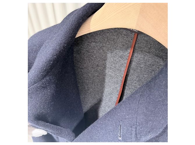 Loro Piana Cashmere Rain System Mantel Jacke (A+/XXL) Blau - Ansicht 4