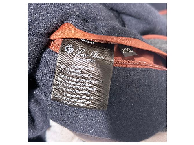 Loro Piana Cashmere Rain System Mantel Jacke (A+/XXL) Blau - Ansicht 6