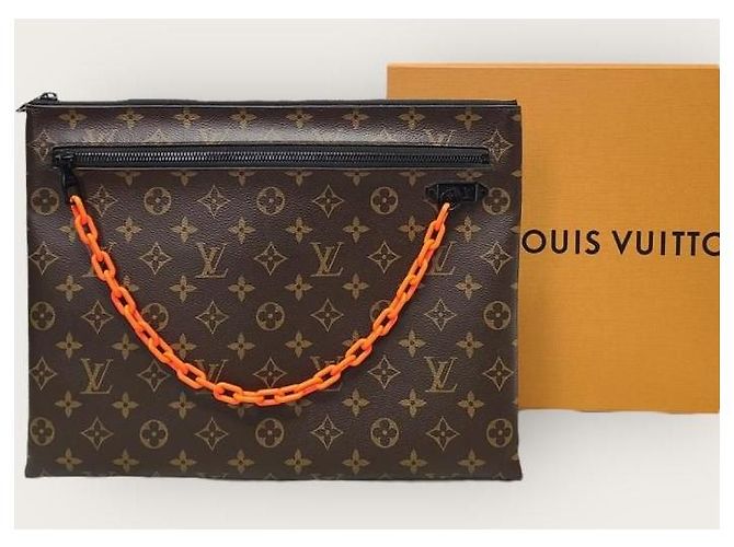 Louis Vuitton Clutch con catena monogramma Virgil Abloh Marrone - vista 6