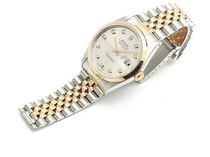 Rolex Datejust Silver Dial Men's Combination Watch Aftersetting Diamond Silvery - view 14