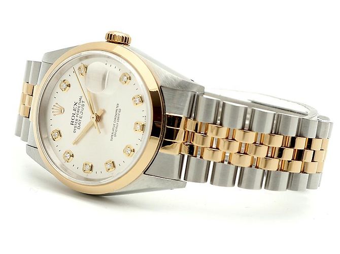 Rolex Datejust Silver Dial Men's Combination Watch Aftersetting Diamond Silvery - view 17