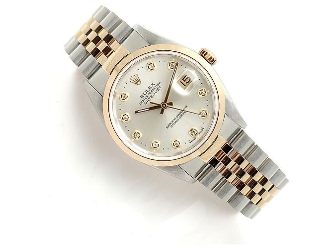 Rolex Datejust Silver Dial Men's Combination Watch Aftersetting Diamond Silvery - view 18