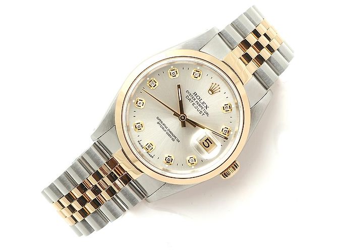 Rolex Datejust Silver Dial Men's Combination Watch Aftersetting Diamond Silvery - view 19