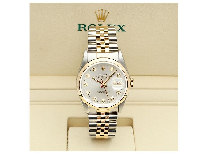 Rolex Datejust Silver Dial Men's Combination Watch Aftersetting Diamond Silvery - view 2