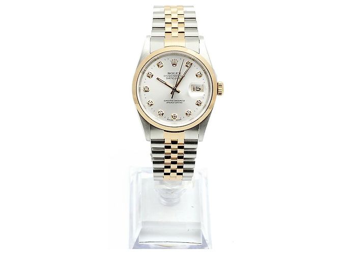 Rolex Datejust Silver Dial Men's Combination Watch Aftersetting Diamond Silvery - view 3