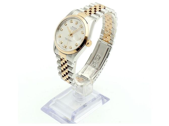 Rolex Datejust Silver Dial Men's Combination Watch Aftersetting Diamond Silvery - view 4