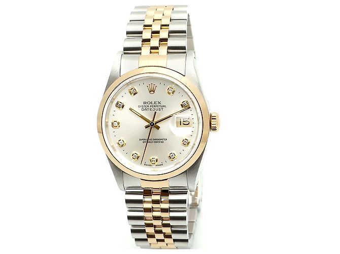 Rolex Datejust Silver Dial Men's Combination Watch Aftersetting Diamond Silvery - view 8