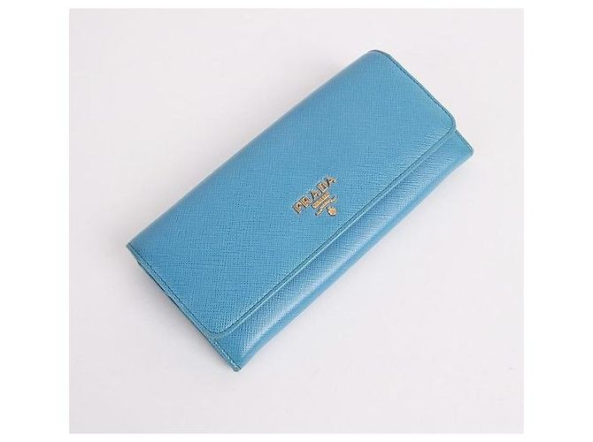 Prada Portafoglio lungo Saffiano azzurro per donna Blu - vista 4
