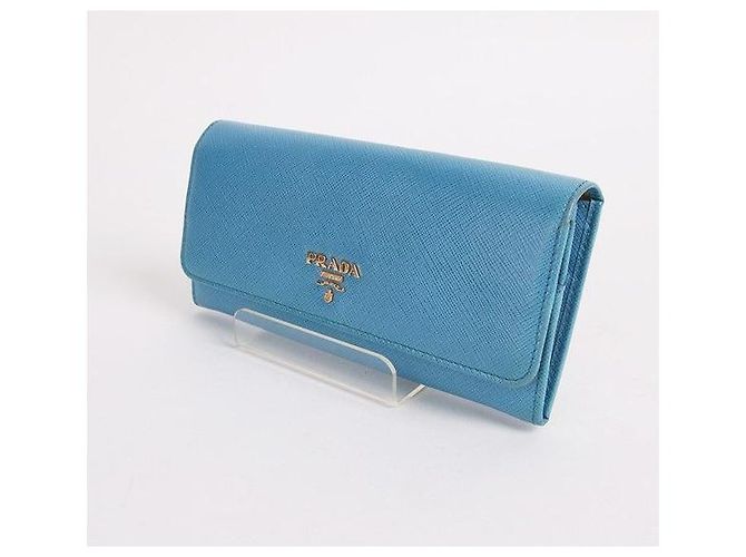 Prada Portafoglio lungo Saffiano azzurro per donna Blu - vista 6