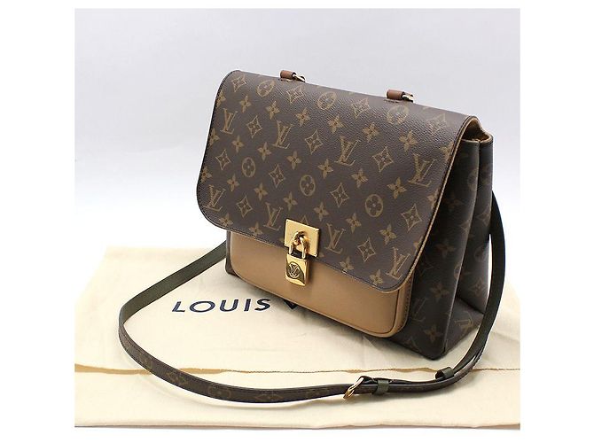 Louis Vuitton Borsa a Spalla Monogram Sesame Marignan Marrone - vista 2