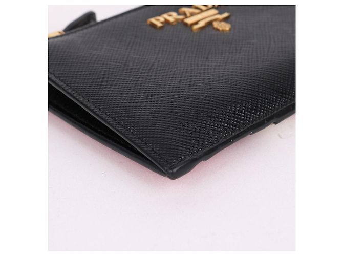 Prada Tarjetero Saffiano negro con cremallera - vista 8