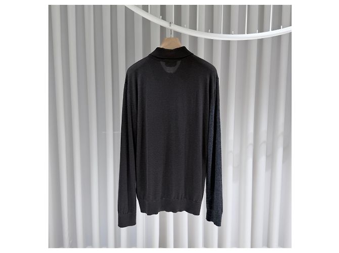 Hermès Maglione polo in seta e cashmere (A+/XL) Marrone - vista 5