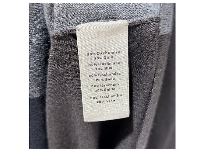 Hermès Maglione polo in seta e cashmere (A+/XL) Marrone - vista 6