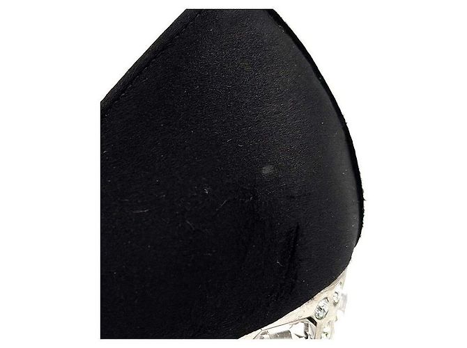 Miu Miu Décolleté in raso e cristalli Nero - vista 6