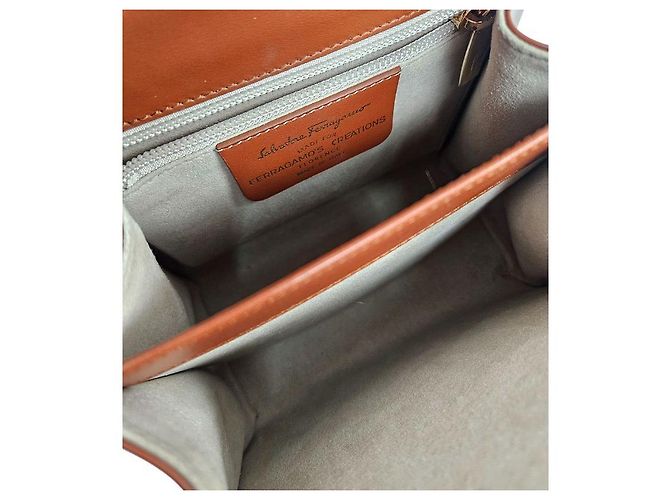 Salvatore Ferragamo Borsa Tote Kelly con manico marrone - vista 11
