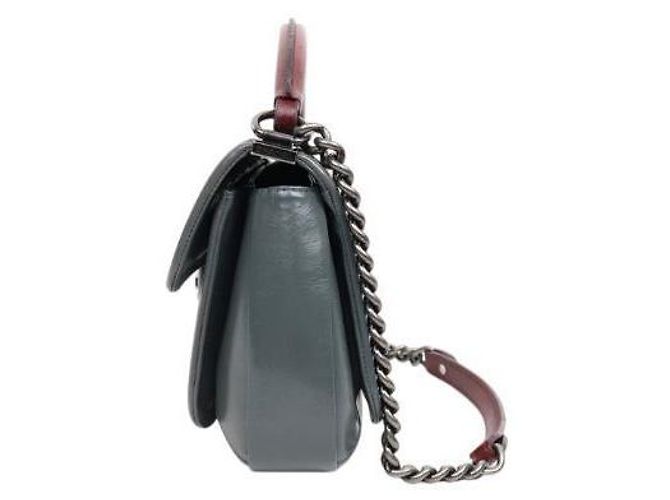 Chanel Graue Flap-Bag mit Kette Braun - Ansicht 2