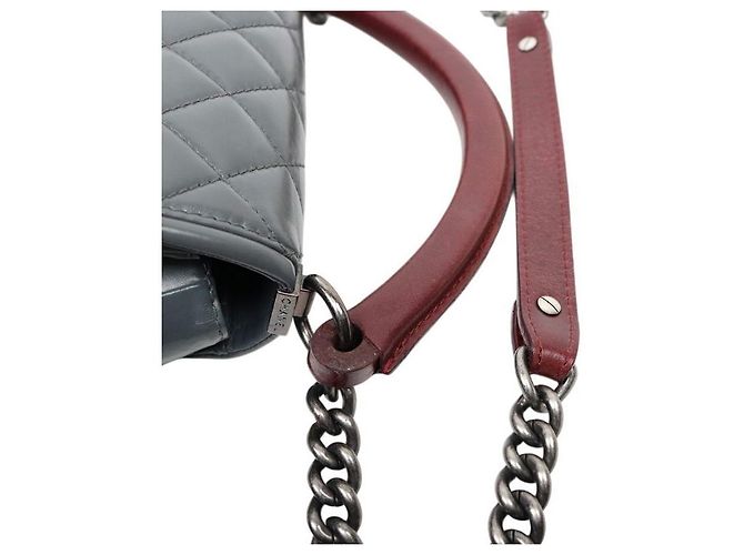 Chanel Graue Flap-Bag mit Kette Braun - Ansicht 8