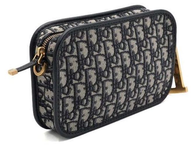 Dior Oblique Jacquard Quake Gold D-Ring Pouch Bag - vista 3