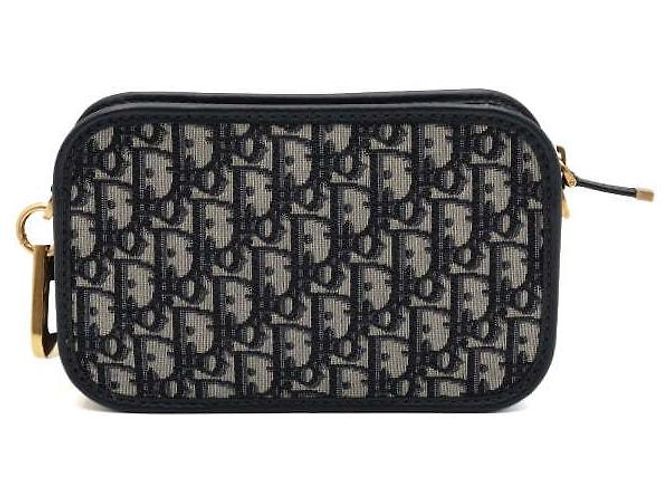 Dior Oblique Jacquard Quake Gold D-Ring Pouch Bag - vista 4