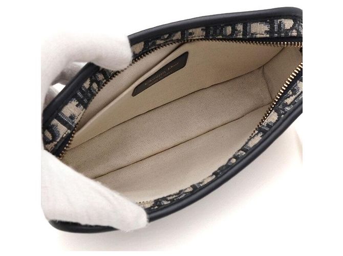 Dior Oblique Jacquard Quake Gold D-Ring Pouch Bag - vista 5