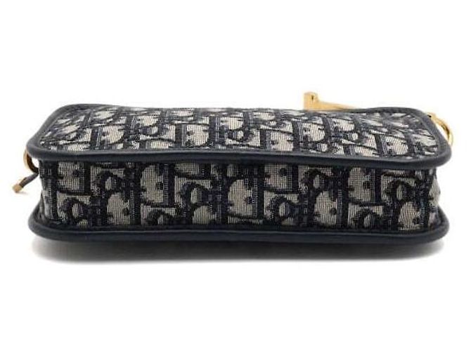 Dior Oblique Jacquard Quake Gold D-Ring Pouch Bag - vista 6