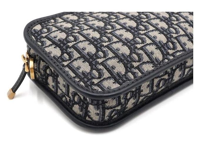 Dior Oblique Jacquard Quake Gold D-Ring Pouch Bag - vista 7