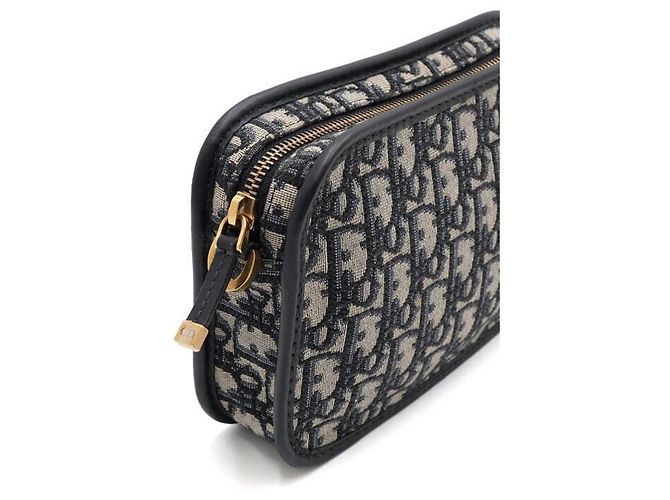 Dior Oblique Jacquard Quake Gold D-Ring Pouch Bag - vista 8