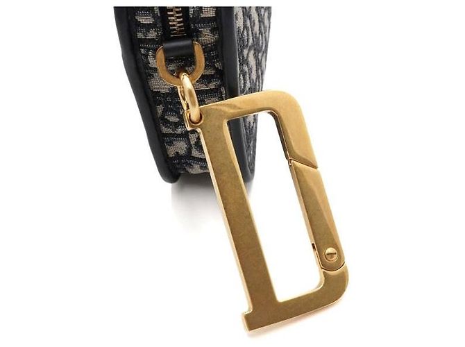 Dior Oblique Jacquard Quake Gold D-Ring Pouch Bag - vista 9