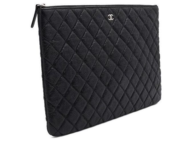 Chanel Clutch Grande Classica Nera Caviar Ferramenta Argentata Nero - vista 3
