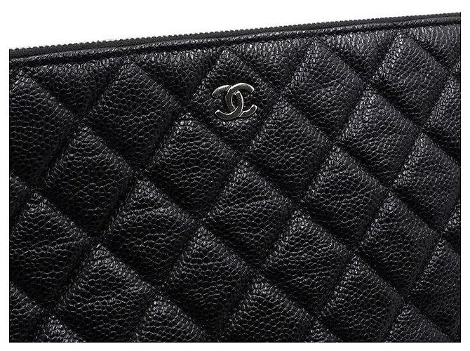 Chanel Clutch Grande Classica Nera Caviar Ferramenta Argentata Nero - vista 9