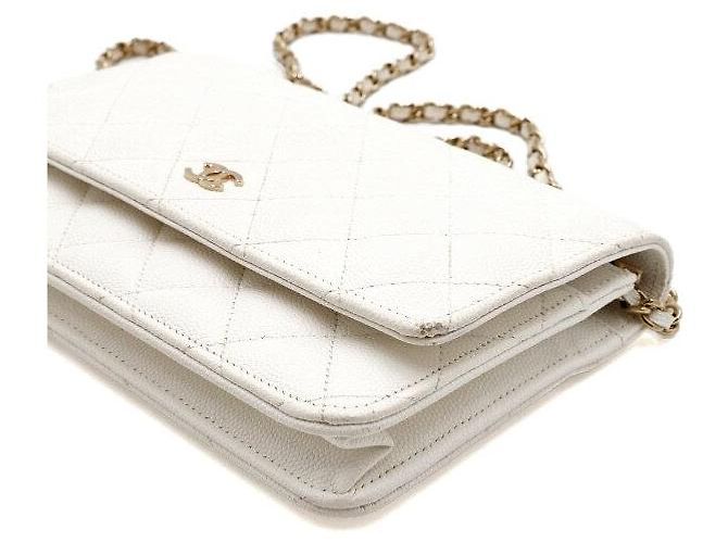 Wallet On Chain Chanel Borsa a tracolla e borsa a spalla con catena CC dorata Bianco - vista 10
