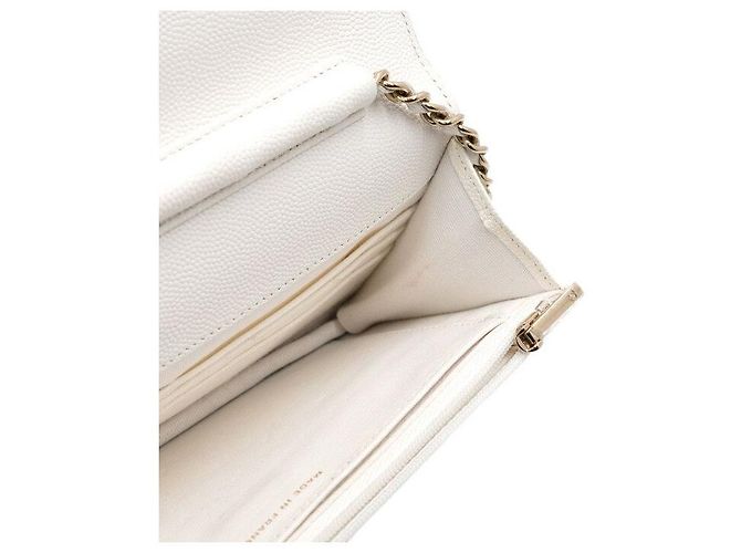 Wallet On Chain Chanel Borsa a tracolla e borsa a spalla con catena CC dorata Bianco - vista 6