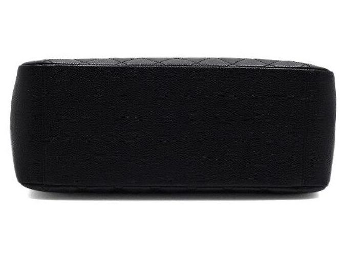 Chanel Borsa a Spalla Grand Shopping Caviar Black Silver Chain Nero - vista 6