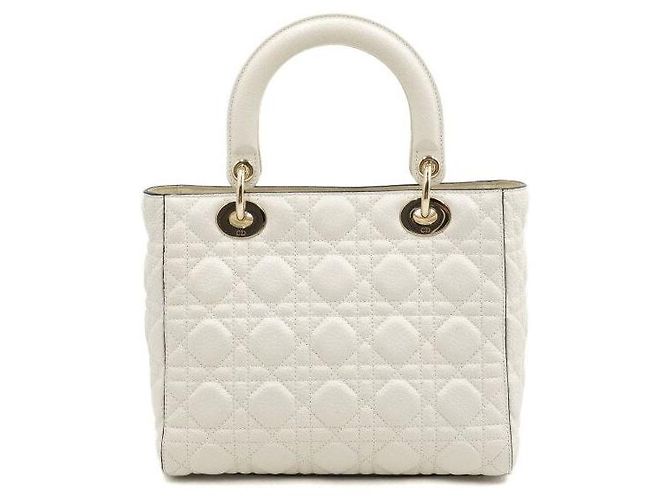 Dior Lady Medium Tote Bag und Schultertasche Weiß - Ansicht 4