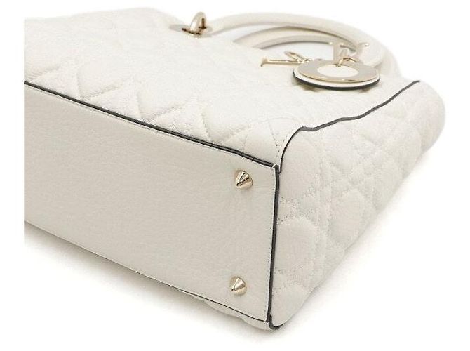 Dior Lady Medium Tote Bag und Schultertasche Weiß - Ansicht 7
