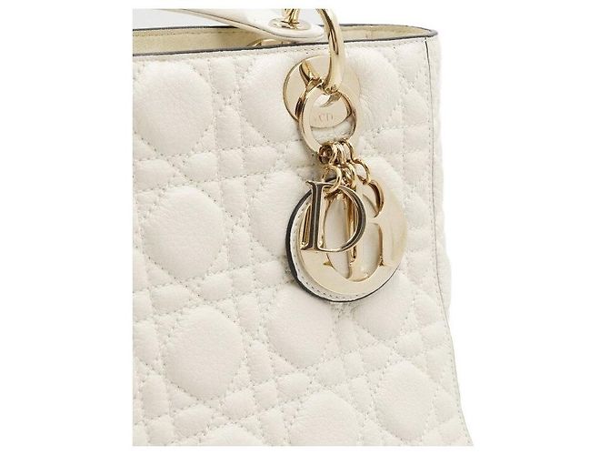Dior Lady Medium Tote Bag und Schultertasche Weiß - Ansicht 8