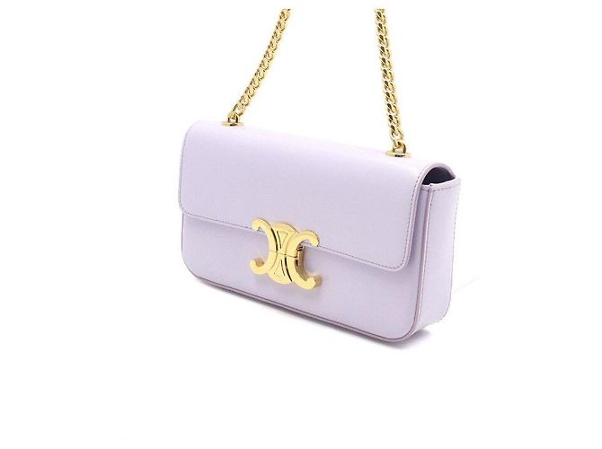 Céline Clutch a tracolla lavanda chiaro con catena dorata Porpora - vista 2
