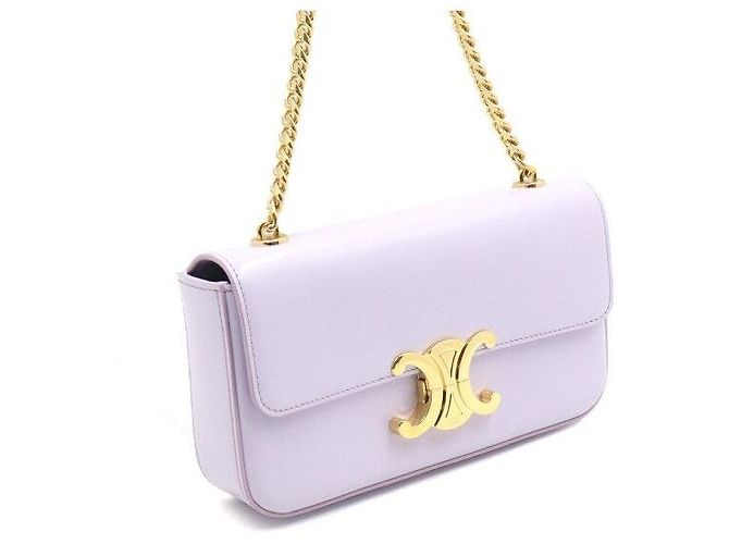 Céline Clutch a tracolla lavanda chiaro con catena dorata Porpora - vista 3