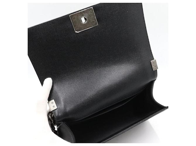 Chanel Borsa a Spalla Boy Medium Flap Caviar Nero - vista 6