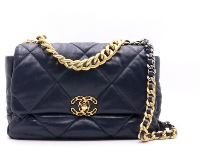Chanel Borsa a tracolla con patta e catena Large Blu - vista 2