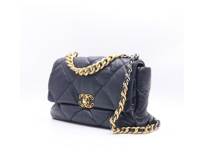 Chanel Borsa a tracolla con patta e catena Large Blu - vista 3