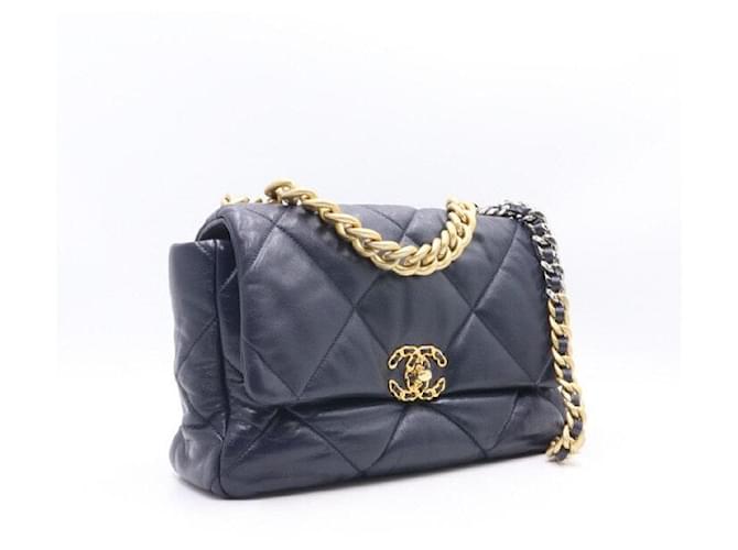 Chanel Borsa a tracolla con patta e catena Large Blu - vista 4