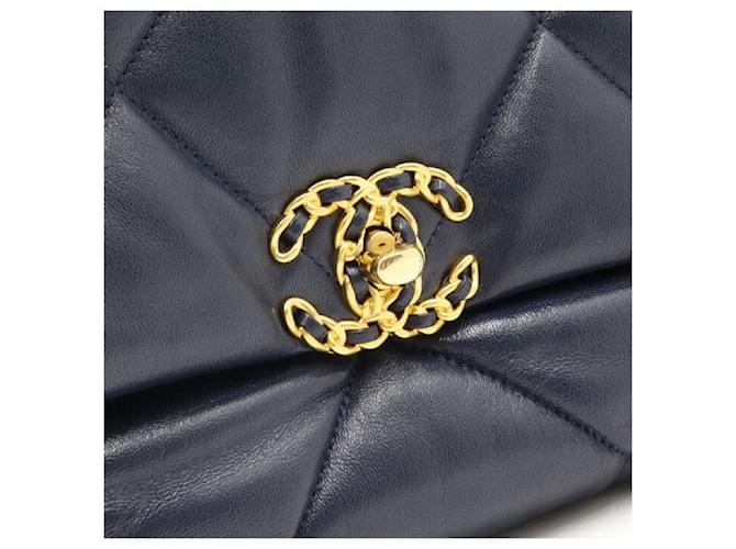 Chanel Borsa a tracolla con patta e catena Large Blu - vista 5
