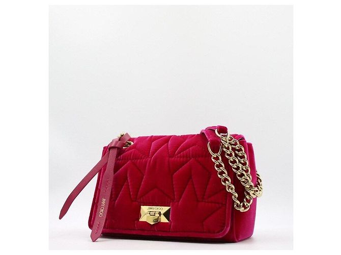 Jimmy Choo Borsa a tracolla Star in velluto trapuntato con catena Rosso - vista 3