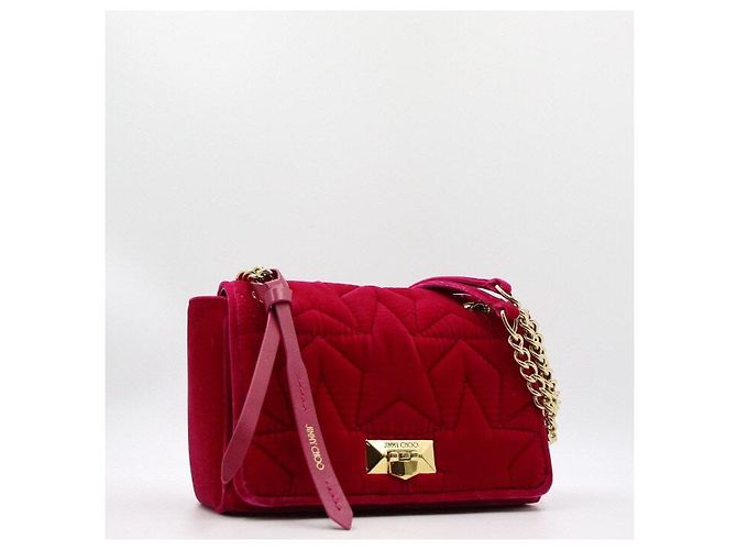 Jimmy Choo Borsa a tracolla Star in velluto trapuntato con catena Rosso - vista 4