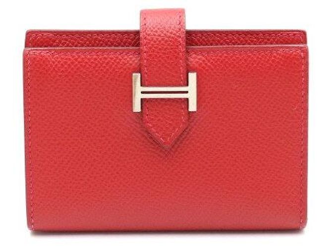 Market Hermès Roter Appsong Kartenetui mit silberner Hardware - Ansicht 2