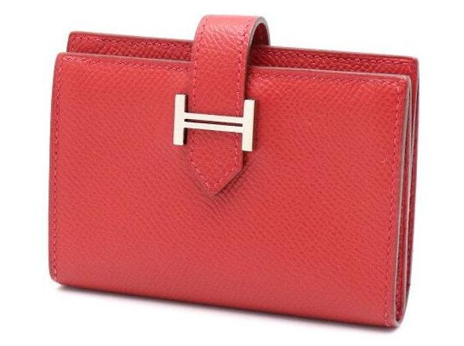 Market Hermès Roter Appsong Kartenetui mit silberner Hardware - Ansicht 3