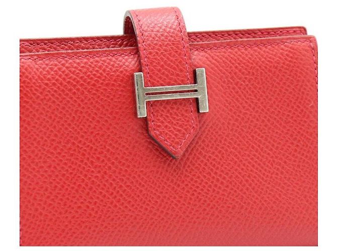 Market Hermès Roter Appsong Kartenetui mit silberner Hardware - Ansicht 4