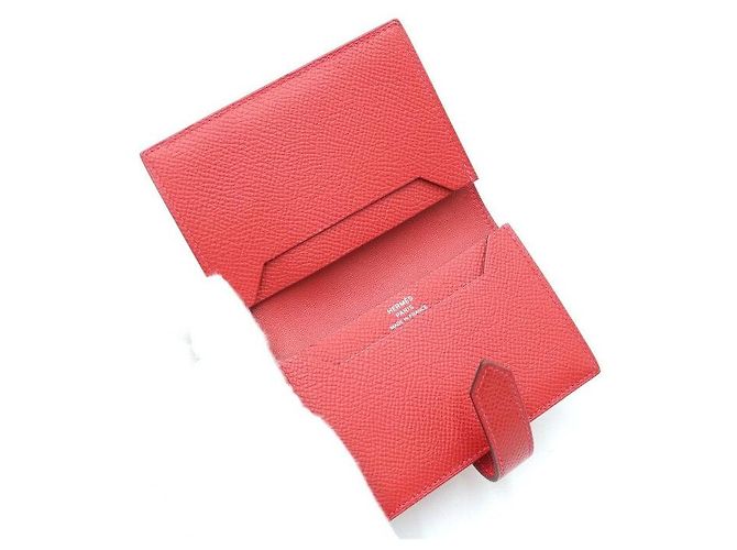 Market Hermès Roter Appsong Kartenetui mit silberner Hardware - Ansicht 5